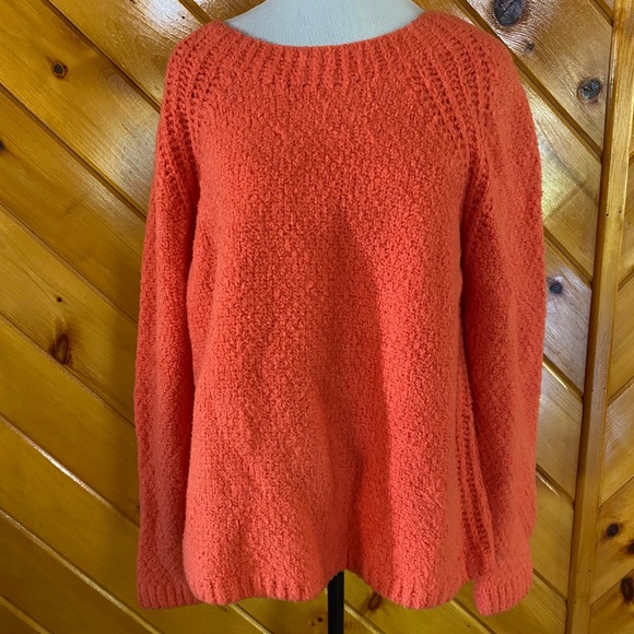 Eileen Fisher Lory Italian Organic Cotton Orange Knit...